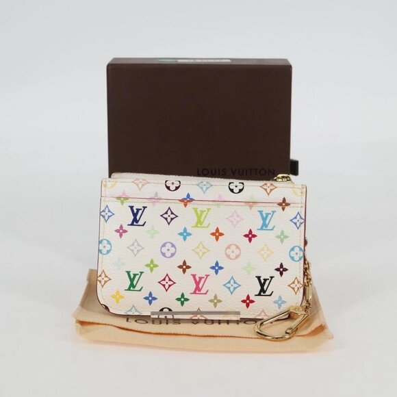 LOUIS VUITTON Monogram Multicolor Pochette Cles NM White M93734 LV Auth 127792V - Picture 13 of 16